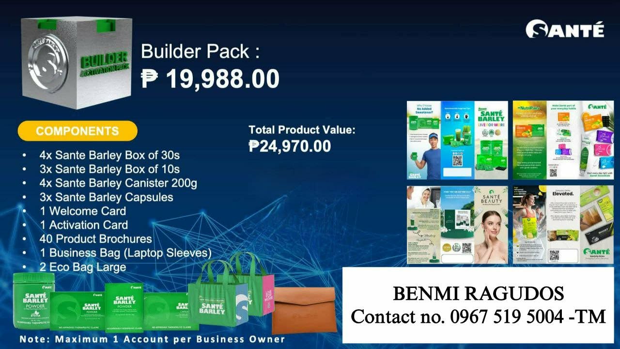 DO YOU WANT TO DO SANTÉ AS BUSINESS? GET OUR BUSINESS PACK FOR ONLY Php19,988!