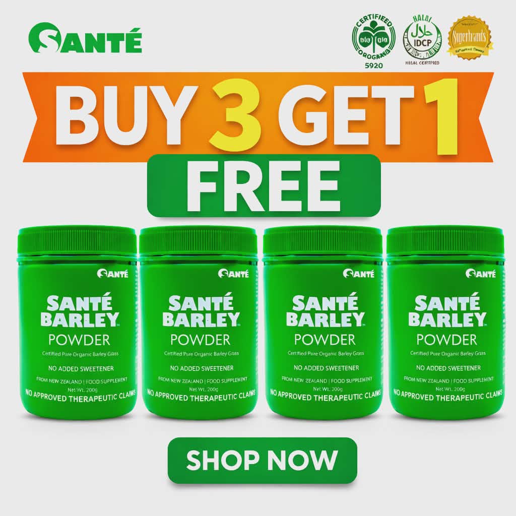 Buy3 get 1 Free  Santé Barley Canister (200g) No Added Sweetener